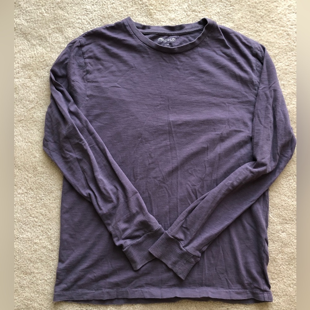 MADEWELL men’s 100% cotton purple long sleeve tee medium